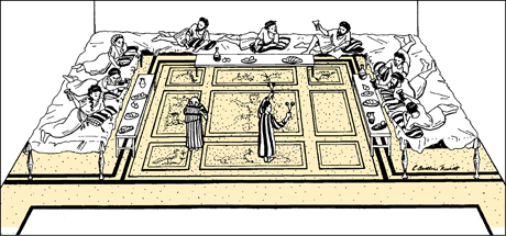 Artist's reconstruction of a Roman Triclinium