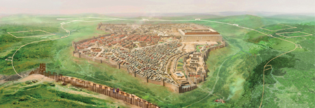 Jerusalem_Artistic Reconstruction of Roman Siegeworks