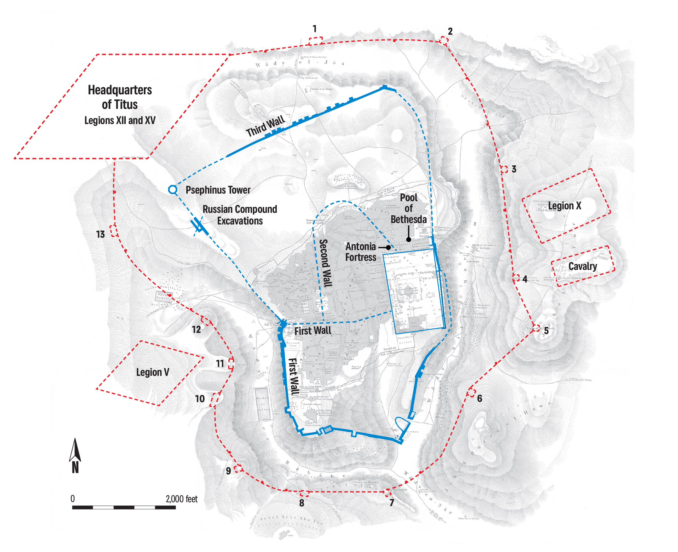 Map of reconstructed ancient Jerusalem