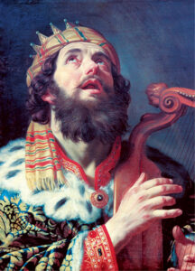 King David playing the harp_Alamy DE73J2