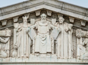 Supreme Court East Pediment detail of Moses, Confucius, Solon